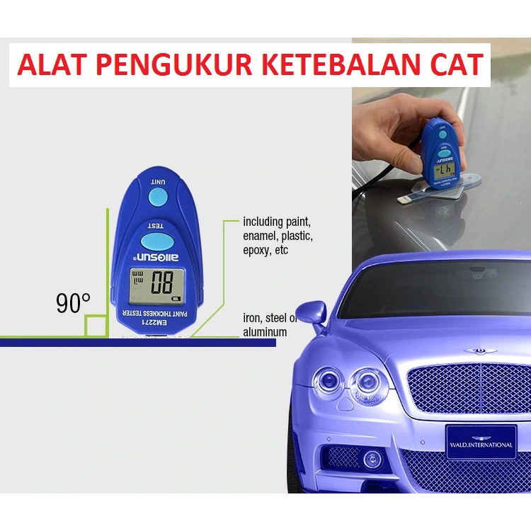 Alat Pengukur Ketebalan Cat Car Painting Thickness Gauges Meter - EM2271 - Blue