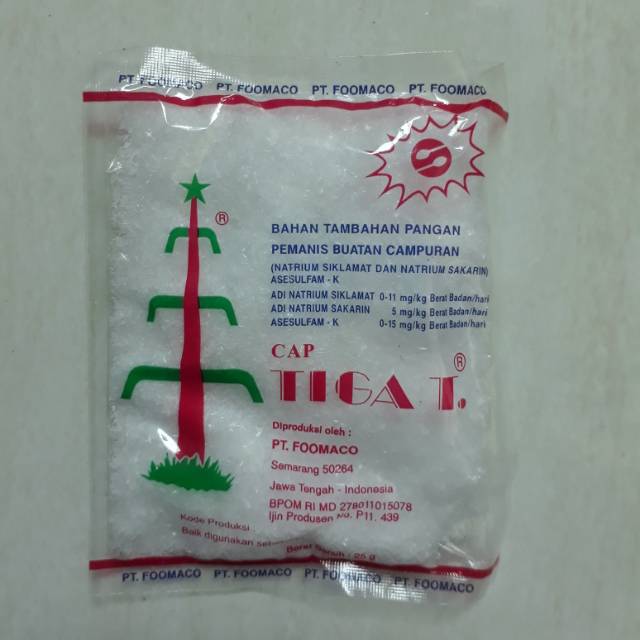 

Pemanis buatan cap Tiga T 25 gram