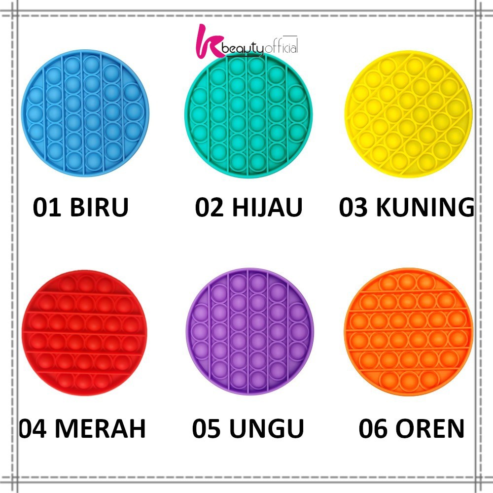 KB-M131 Mainan Pop It Rainbow Shape Fidget Push Pop It Bentuk Bulat Tik Tok / Pop Its Mainan Anak-BULAT