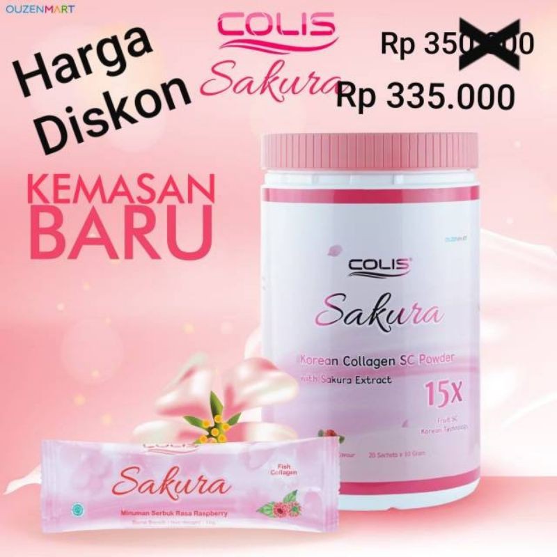 Suplement Pemutih kulit tubuh Colis Sakura collagen