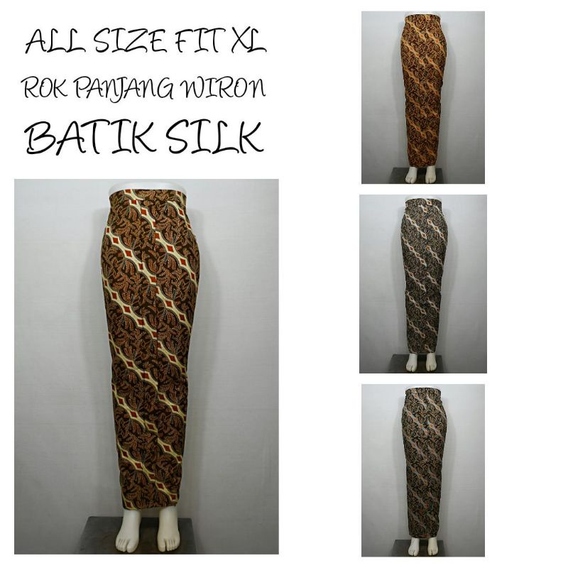 Indah ROK SPAN PANJANG WIRU WIRON Batik Silk All Size Fit XL SR