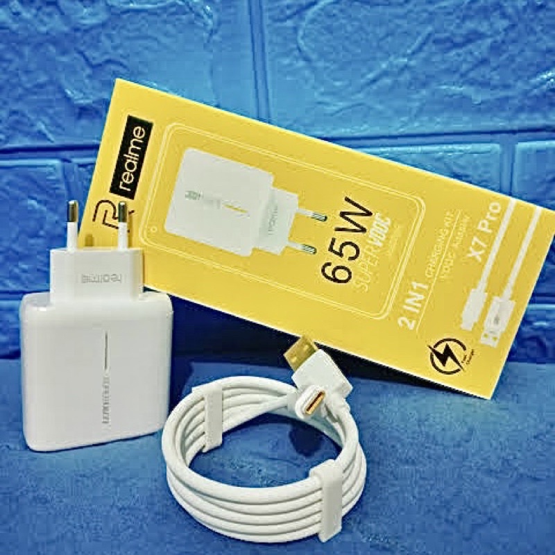 Power Charger Realme Super Vooc Type C 65W Realme X/XT/X2/ 5 Pro/ 6 Pro/ 7/ 7i/ 8/ 8i/ C17/C25/C35