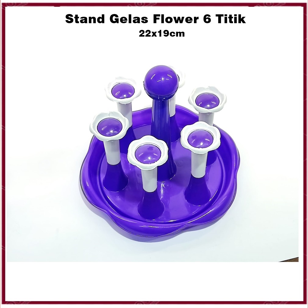 Stand Gelas Flower 6 Titik