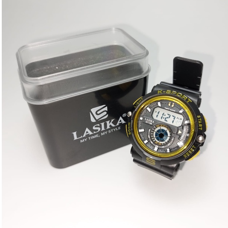 Lasika Original Jam Tangan Digital Unisex Type 7136 Series Hitam Anti Air