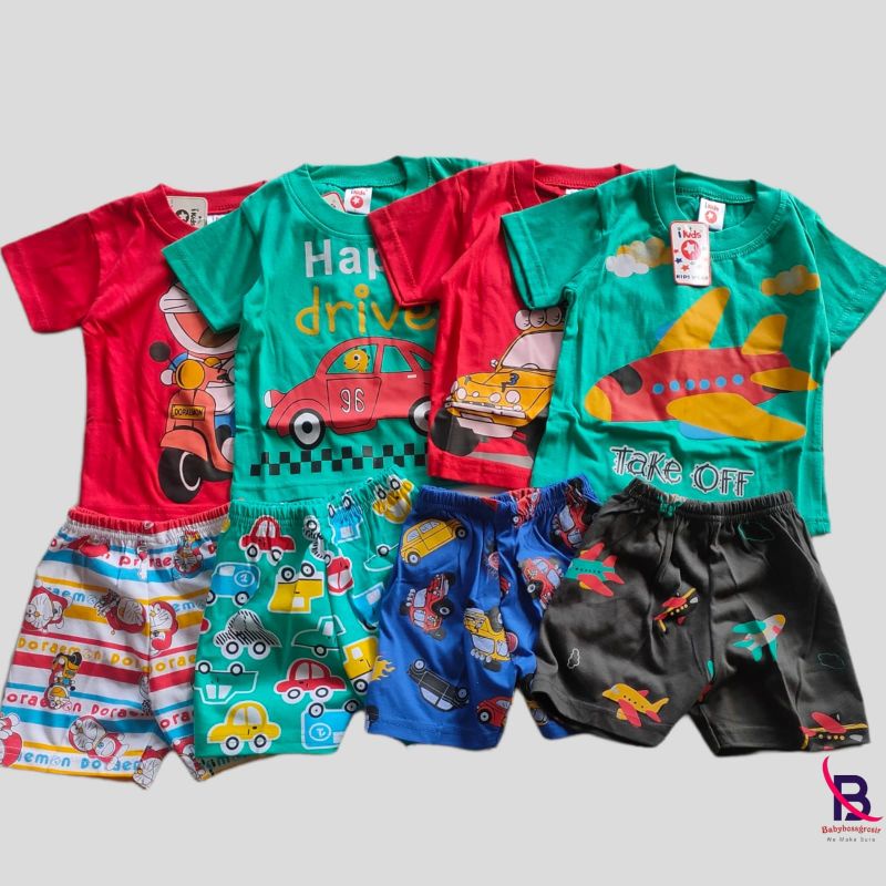 Setelan ikids pendek size 1-8 setelan anak karakter