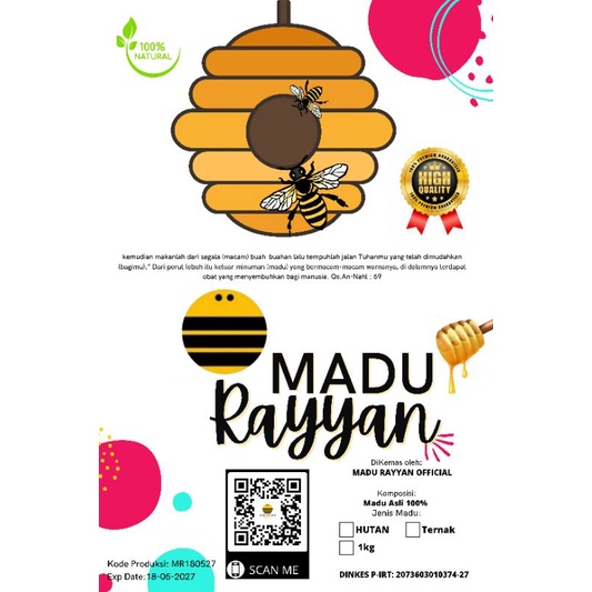Madu Multiflora Raw honey/Natural Honey 500gr