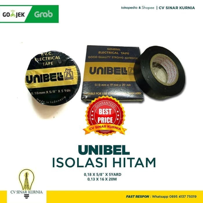 Unibell unibel Isolasi Hitam / Solatip Solasi Kabel / Isolasi Kabel Murah Kualitas Ok