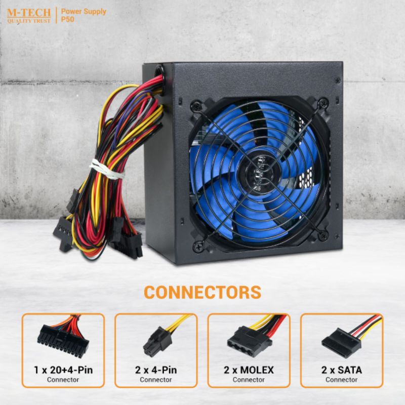 power psu mtech P50 500w power supply pc