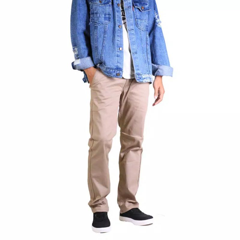 Celana Cino Formal Pria Kerja Slim fit kantor Kuliah 27-38 Chino Bahan Strectch