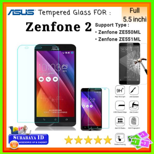 Tempered Glass TG Asus Zenfone 2 Z00AD 5.5"inchi (ZE550ML / ZE551ML)