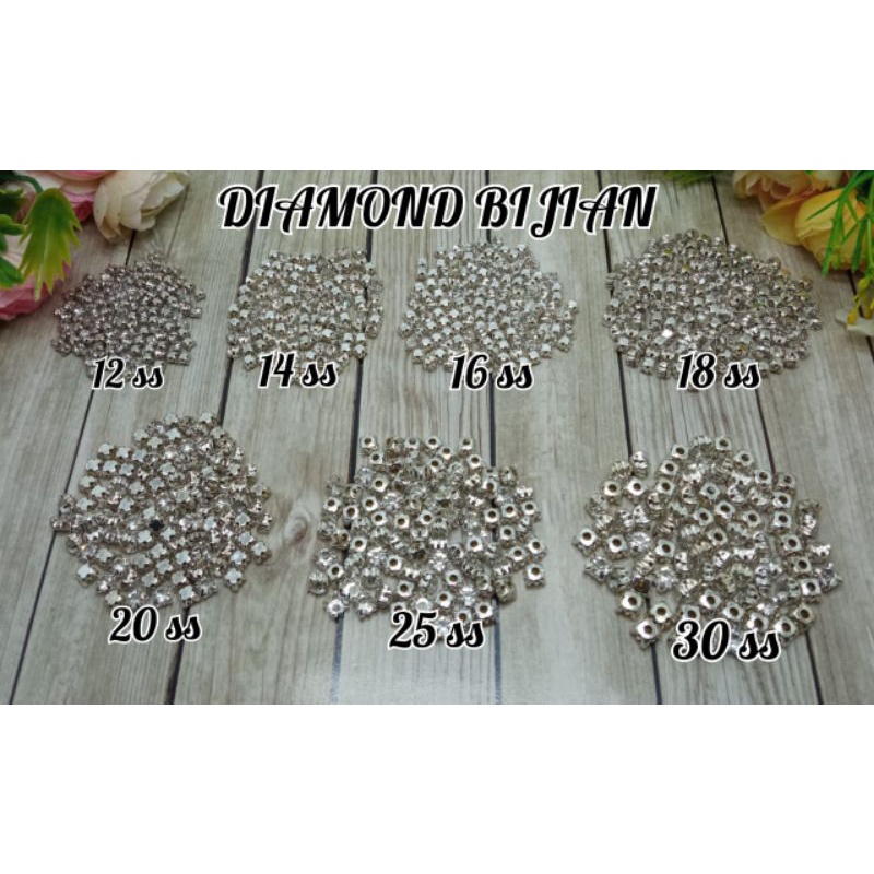 144 Pcs Mutiara Bijian Diamon Bijian Permata Bijian Cangkang Hiasan Baju diamond bijian 12 ss, 14 ss