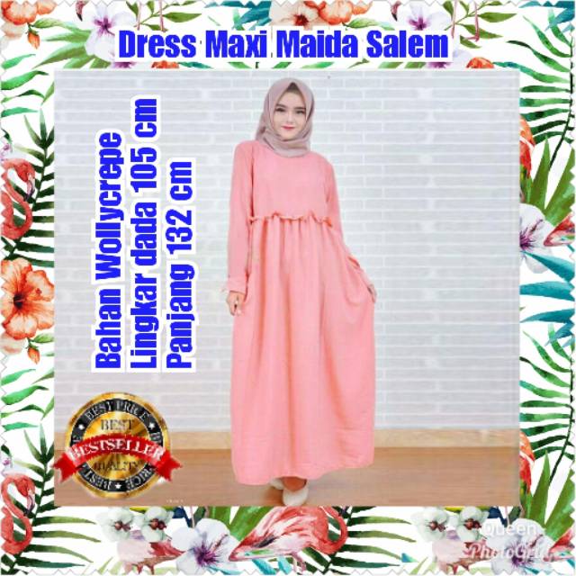 TERMURAH DRESS  MAXI MAIDA SALEM / TERBARU / TERLARIS TERPOPULER / KONDANGAN TERMURAH