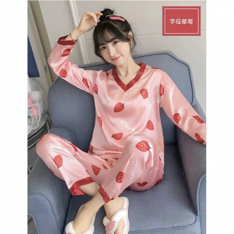 KZ_Stelan satin PP import / piyama wanita pp satin import / baju tidur wanita import murah