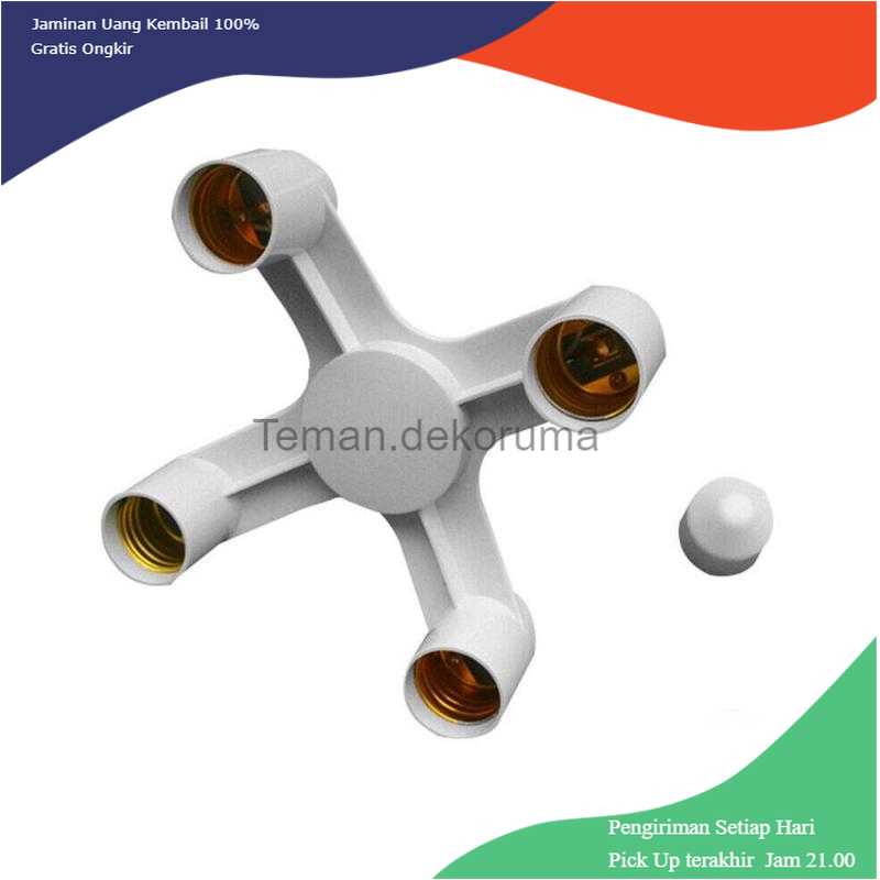 TD-DHA ASMTLED Fitting E27 Cabang 4 Lampu Bohlam Studio - EEE3342B