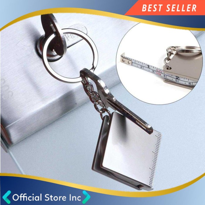 Gantungan Kunci Meteran Mini Kecil Stainless Steel ANENG