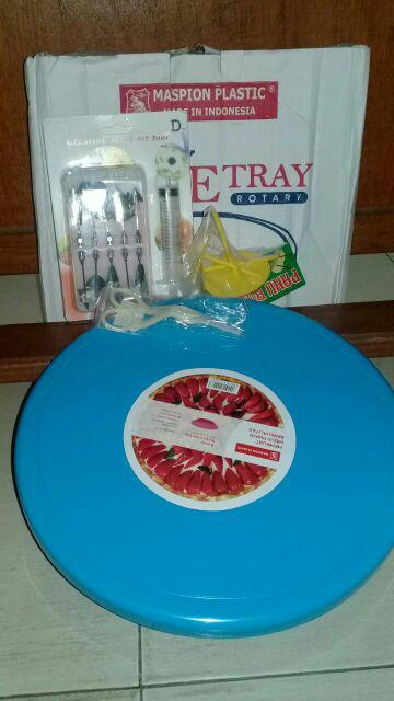 Meja Putar Dekorasi Cake Kue / Lazy Susan Meja Putar Spuit Dekorasi Kue Cake Warna Disesuaikan Stok