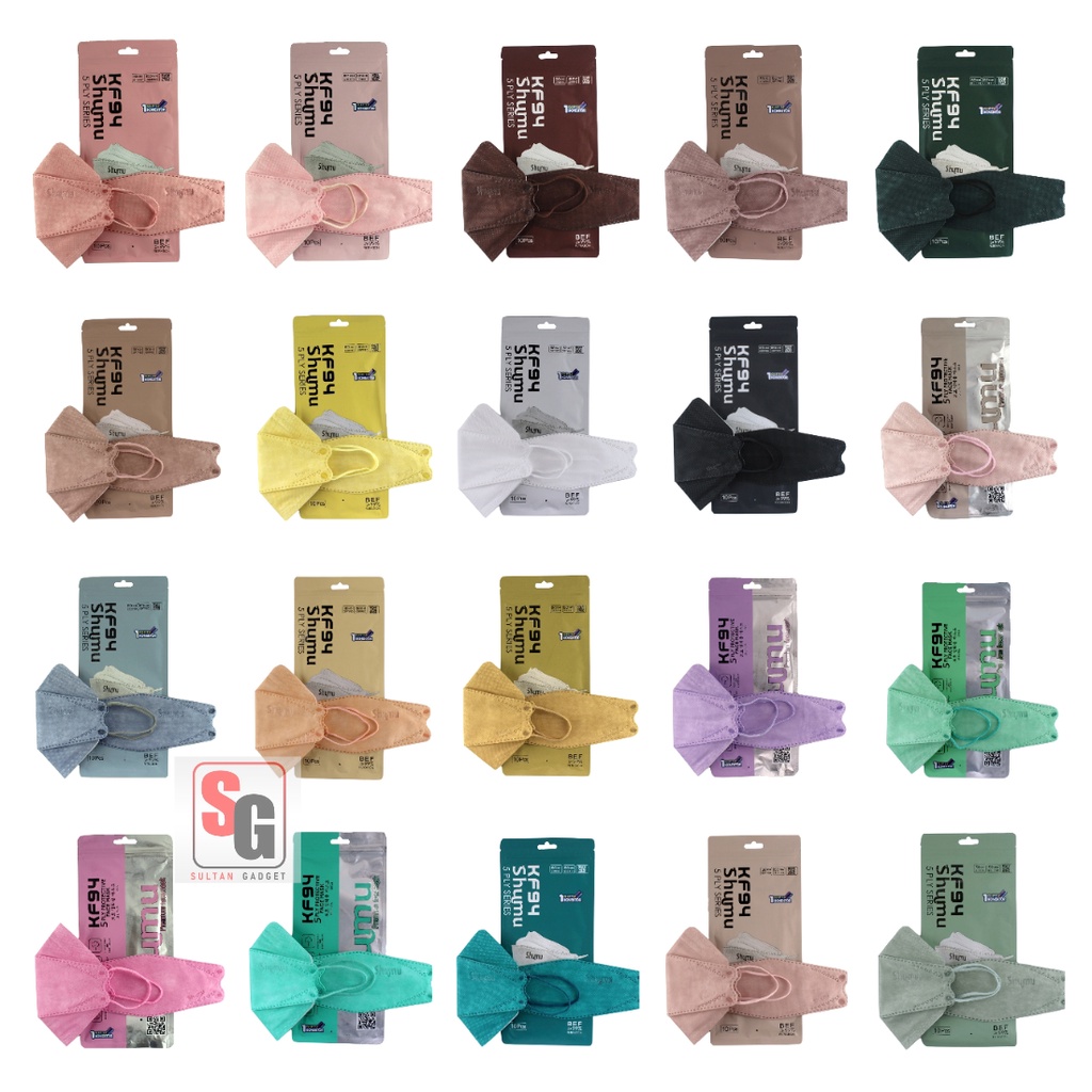 Masker Shumu KF94 Premium Earloop 5 Ply 10 Pcs - 5Ply KF94 Mask