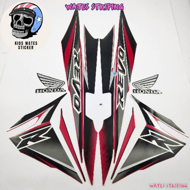 Striping Decal Polet Sticker honda revo r 2008 merah body standar berkualitas terbaik Wates Stiker