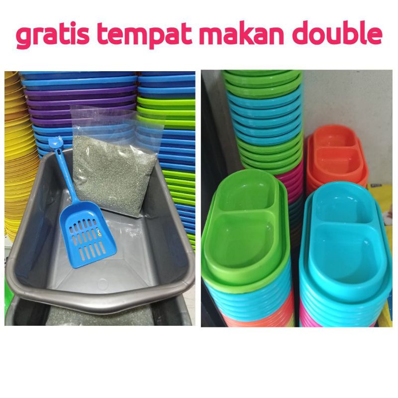 Paket 4 In 1 Bak+serokan+pasir Gratis tempat Makan double