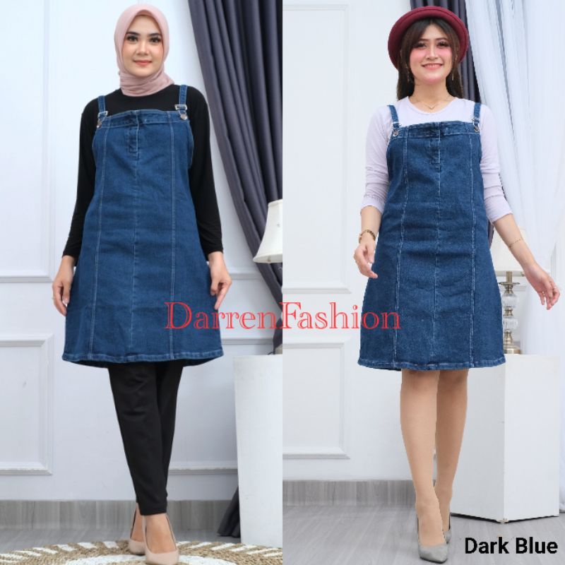 Rok Overall Jeans Tessa Premium . Rok Jeans Overall Tessa . Rok Overal Pendek . Overal Jeans Stretch