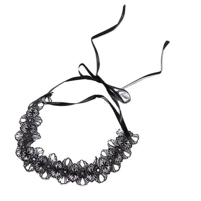 CH-03 kalung choker lace renda kain chocker jepang korea pita