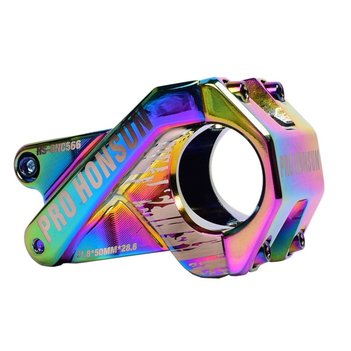 Pro Honsun Stem Setang Sepeda Mtb Cnc Model Hollow Warna Pelangi