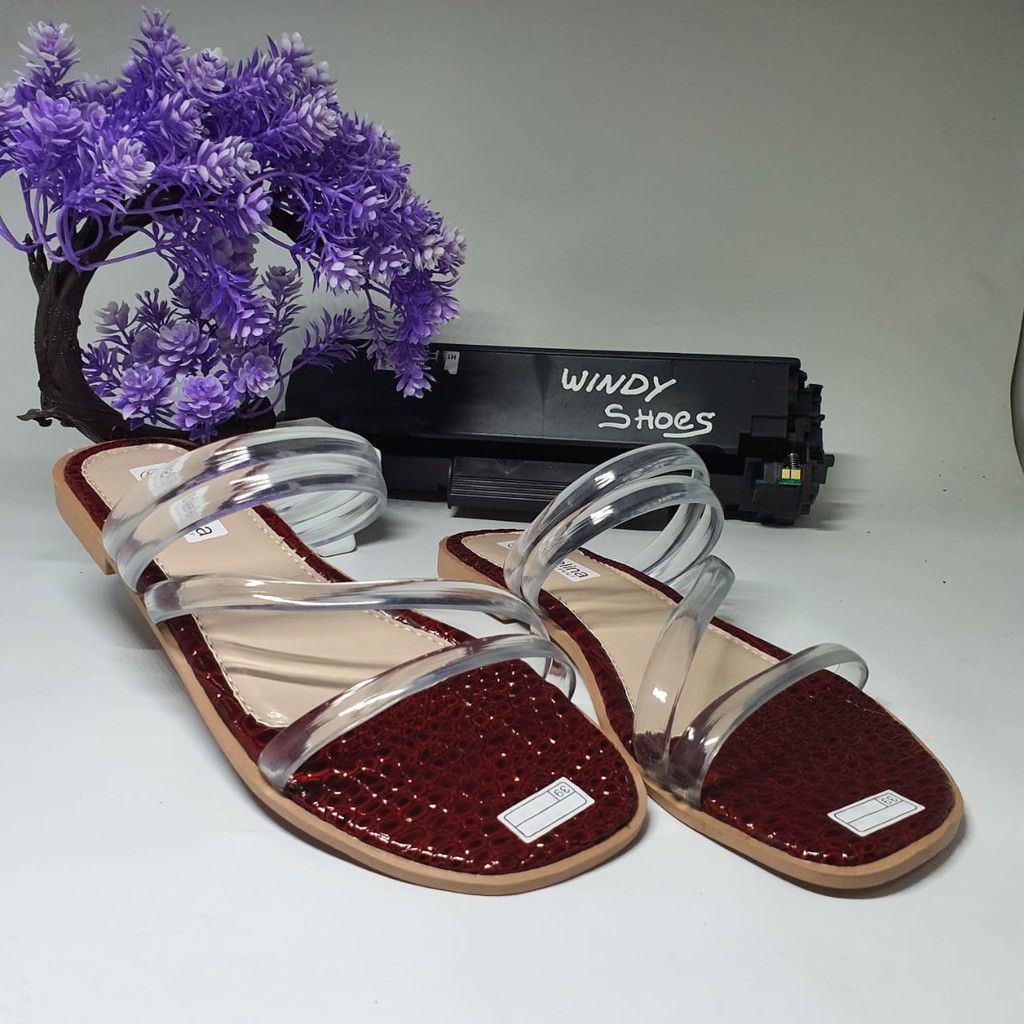 sandal wanita teplek GABBY flat jelly bening