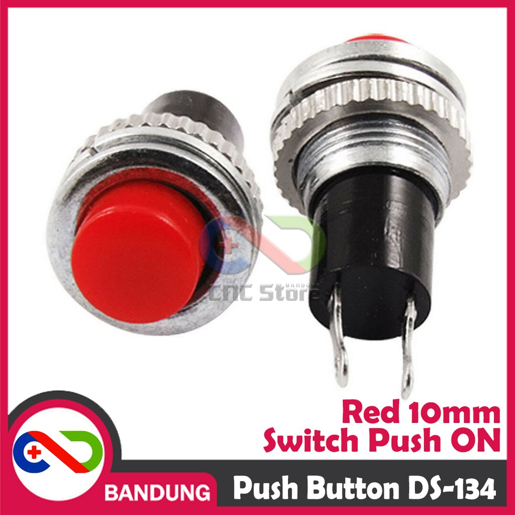 PUSH BUTTON DS-134 10MM RESET SWITCH RED MERAH
