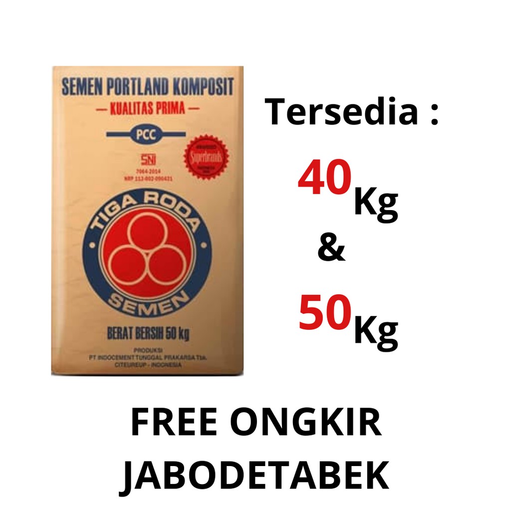 SEMEN TIGA RODA 40KG 50KG TERMURAH FREE ONGKIR JABODETABEK