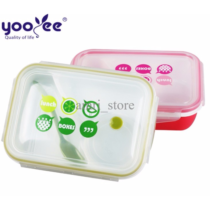 Yooyee Lunch Box 3 Sekat Bento #414 Kotak Bekal Makan + Tempat Sup