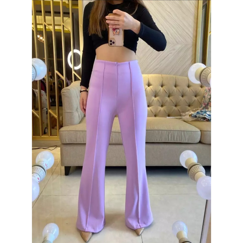 CATHERINE-PALAZO HW ZIPPER LIST DEPAN/CELANA WANITA /TERBARU