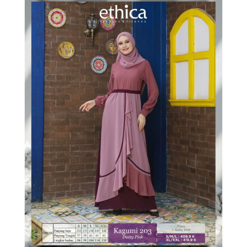 Gamis Ethica Kagumi 203 Dusty Pink