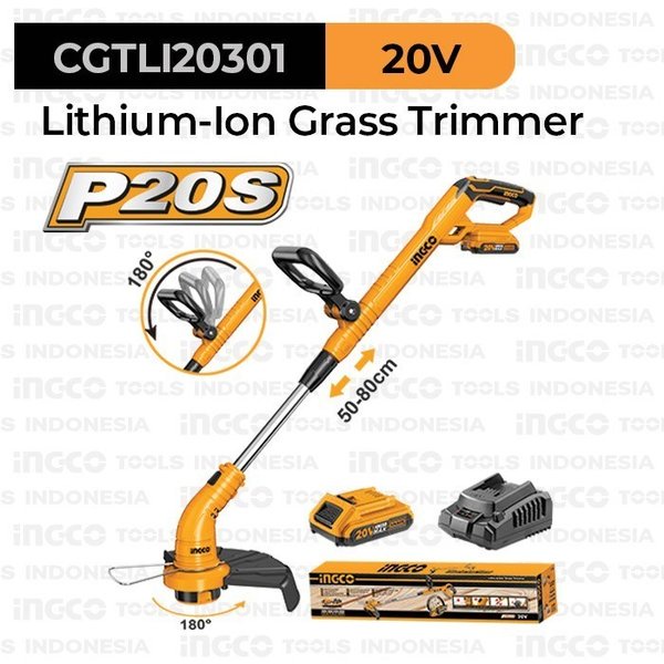 Jual Cordless String Grass Trimmer Set INGCO CGTLI20301 P20S 20V 2Ah
