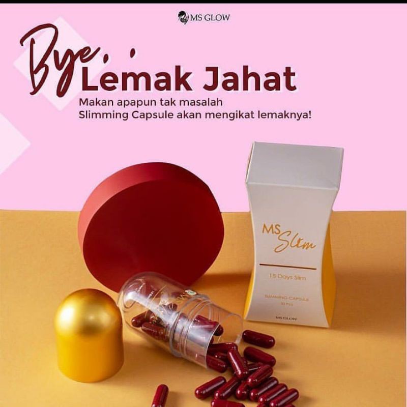 Ms Glow ms slim capsul pelangsing alami pembakar lemak pil diet bpom
