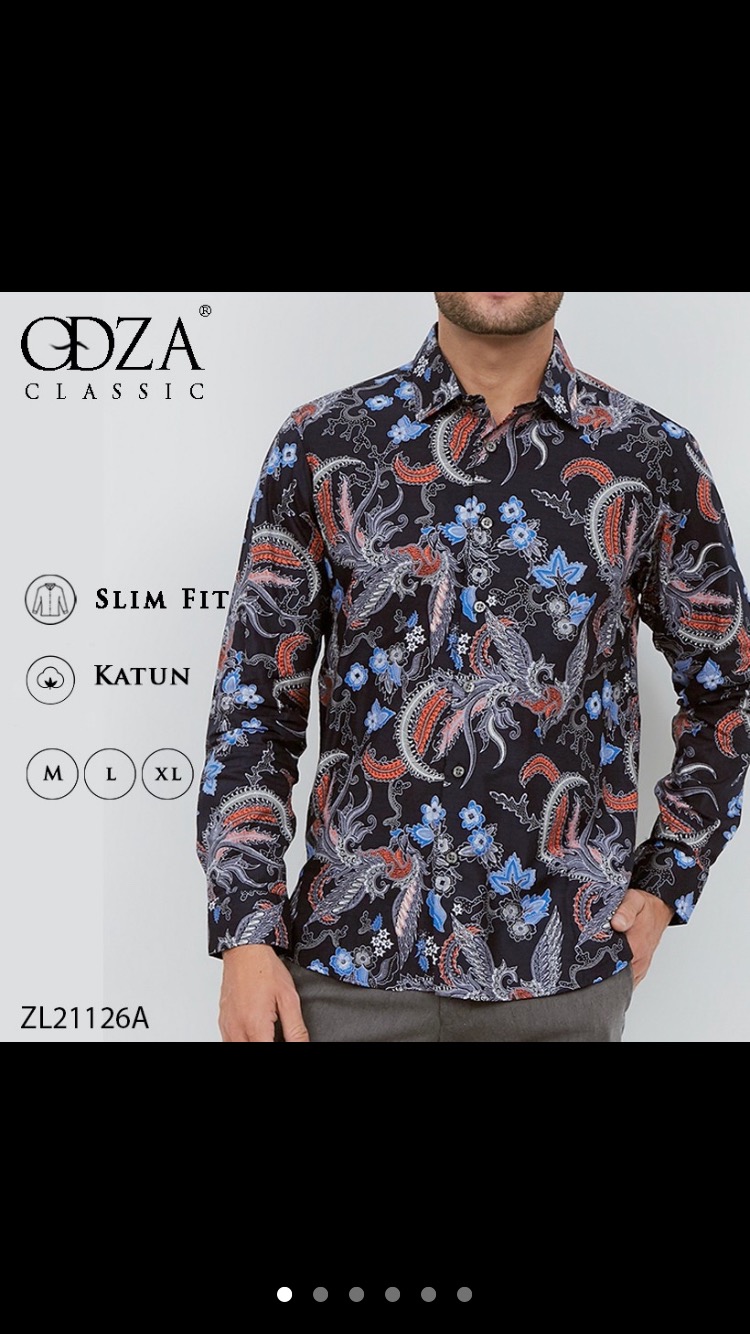 Odza Batik Lengan Panjang Kemeja Pria Batik Pekalongan Slimfit Modern Dutiata