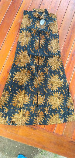 Couple Outer Padi Hitam Batik Klasik Sarimbit Kardigan Panjang Modern Casual Seragam Kerja Kantor