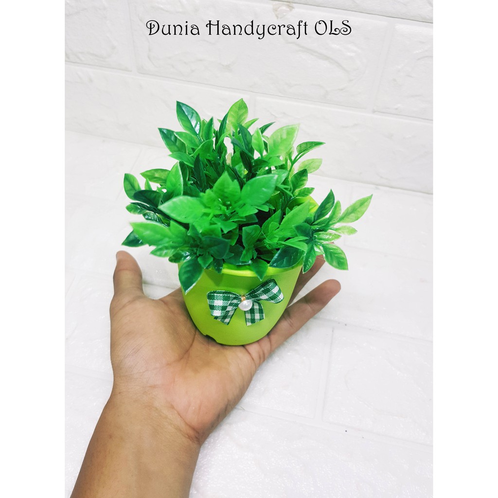 HERBS RIMBUN Pot Fancy Bulat Hiasan Meja Sudut Dekorasi Rumah Cantik