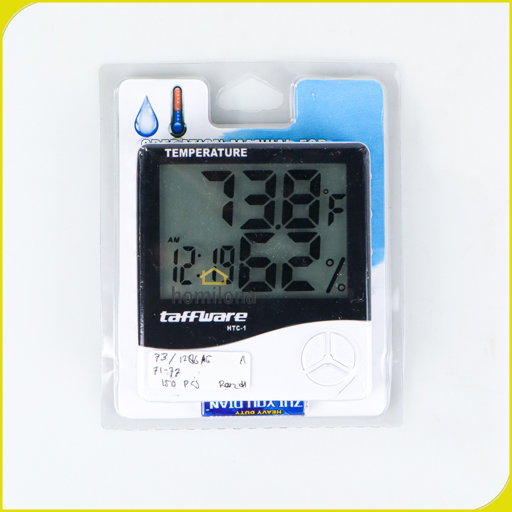 Digital Multifunction Temperature Humidity Meter Clock Date Calender - Taffware HTC-1 White