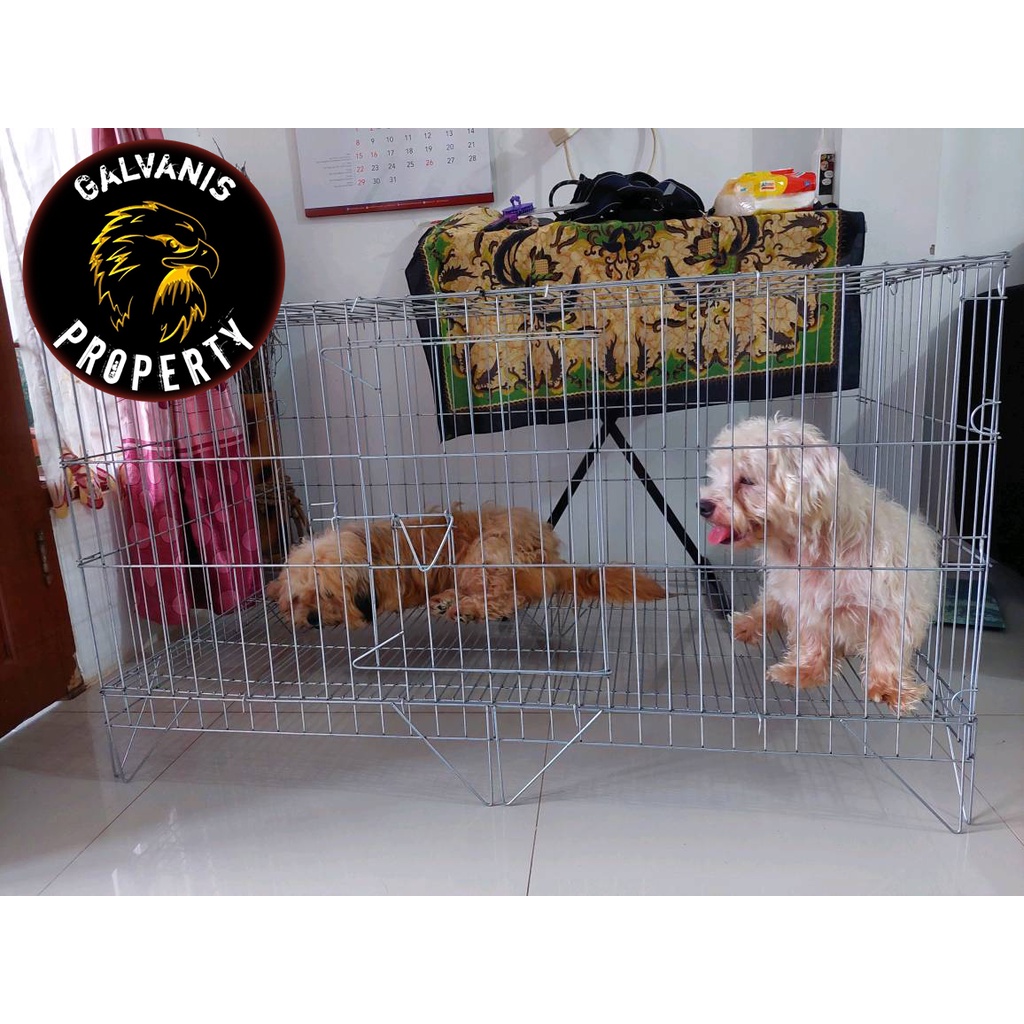kandang besi anjing / kandang anjing galvanis / kandang lipat galvanis / kandang hewan / ukuran P120