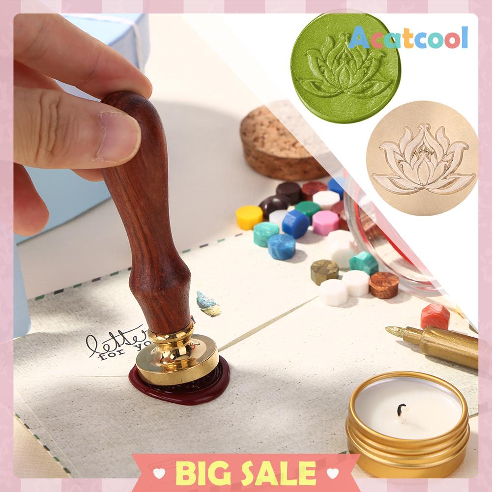 Kepala Stempel Segel Lilin Bentuk Bulat Motif Bunga Antik Untuk Hobi Diy