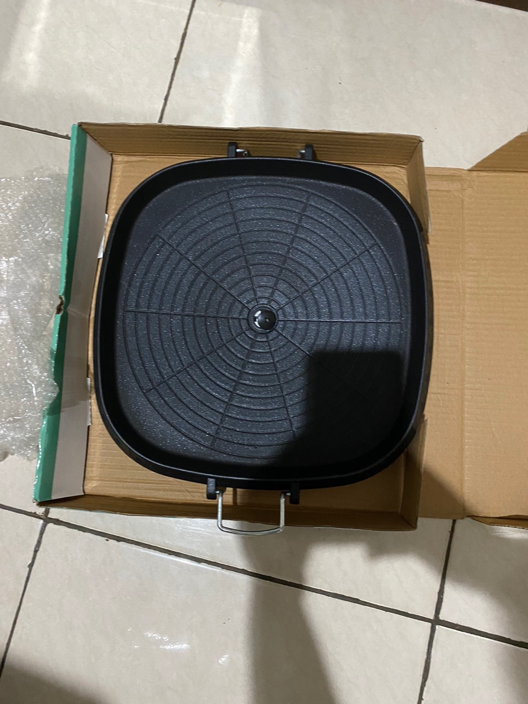 Hanaro Square Multi Grill (marble Platinum) I Korean Bbq Grill Pan / Bulgogi Pan Kotak