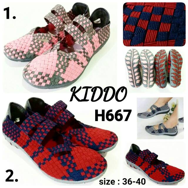 Sepatu Woman rajut flat slip on Kiddo H667 sepatu rajut empuk murah dan terbaru