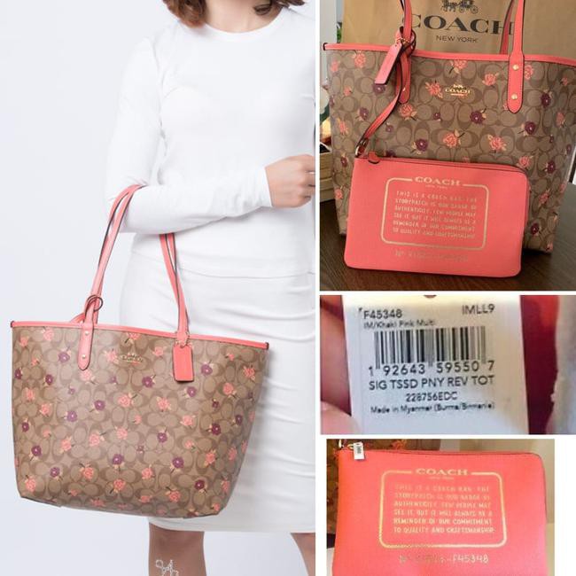 coach floral tote bag