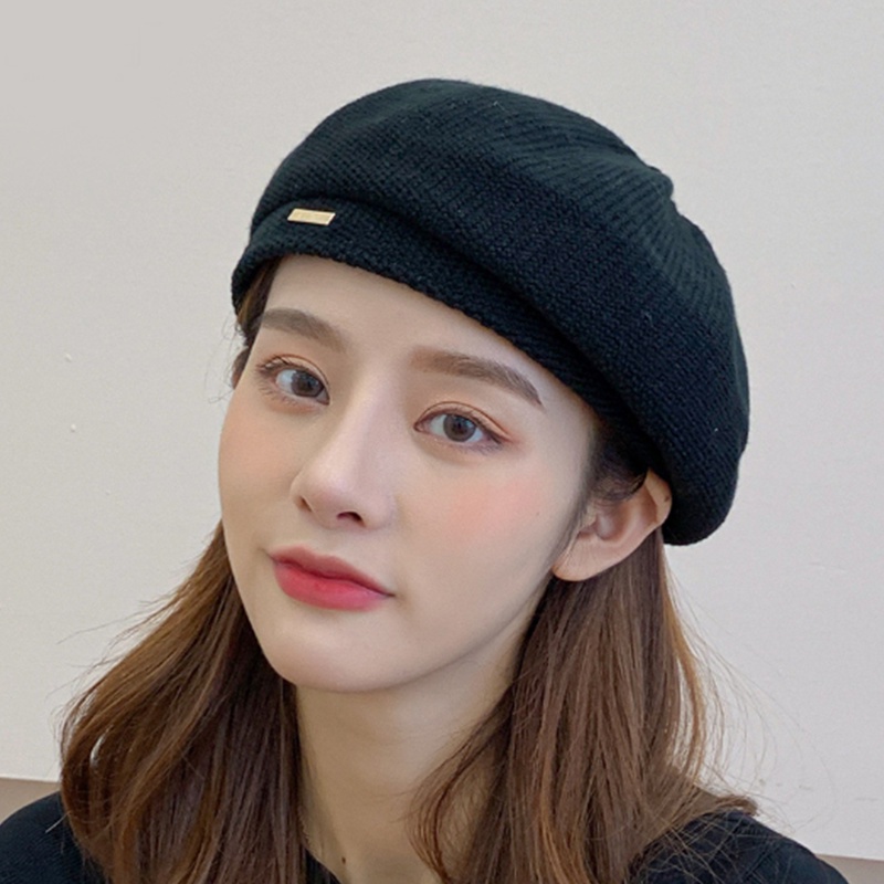 Topi Baret Korea Wanita Dewasa Bahan Wol Tebal Premium Polos Fashion style wanita korea import BRT3