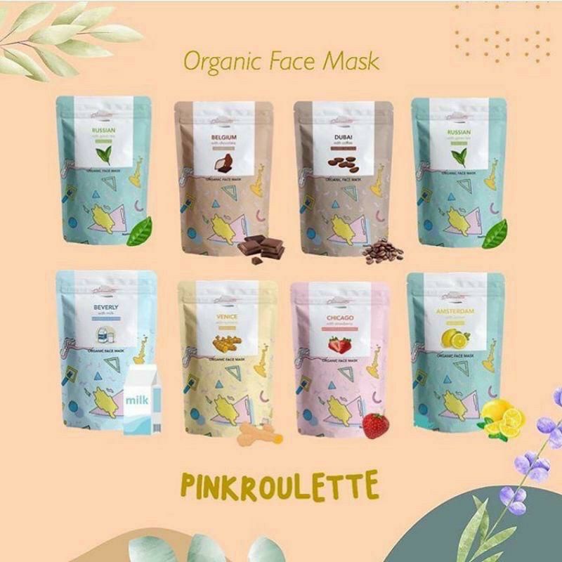 FACEMASK BY PINKROULETTE - MASKER ORGANIK PINKROULETTE - ORGANIC MASKER  CAMILLE BEAUTE (60 GRAM)