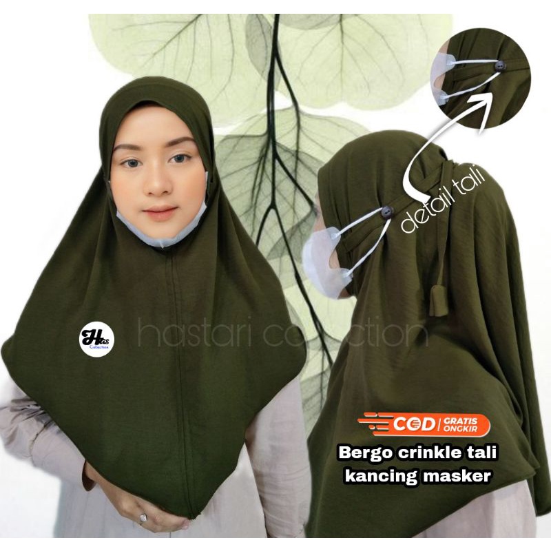 JILBAB KERUDUNG BERGO MARYAM  CRINKLE AIRFLOW KANCING Size M