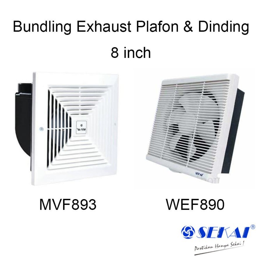 Sekai Kipas Exhaust Fan HISAP Plapon Plafon 8 inch MVF893 MVF-893 MVF 893