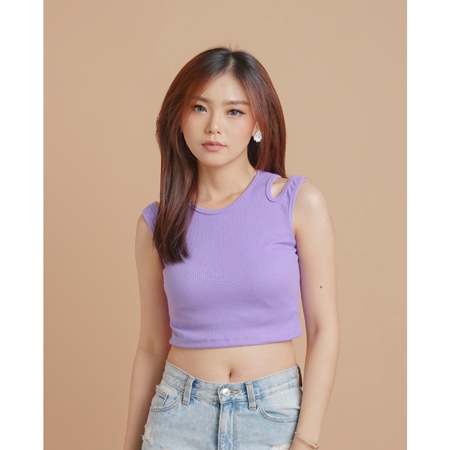 MODAVIE - GRACIA Tanktop Crop Tank Top Korean Style Baju Atasan Wanita Kaos