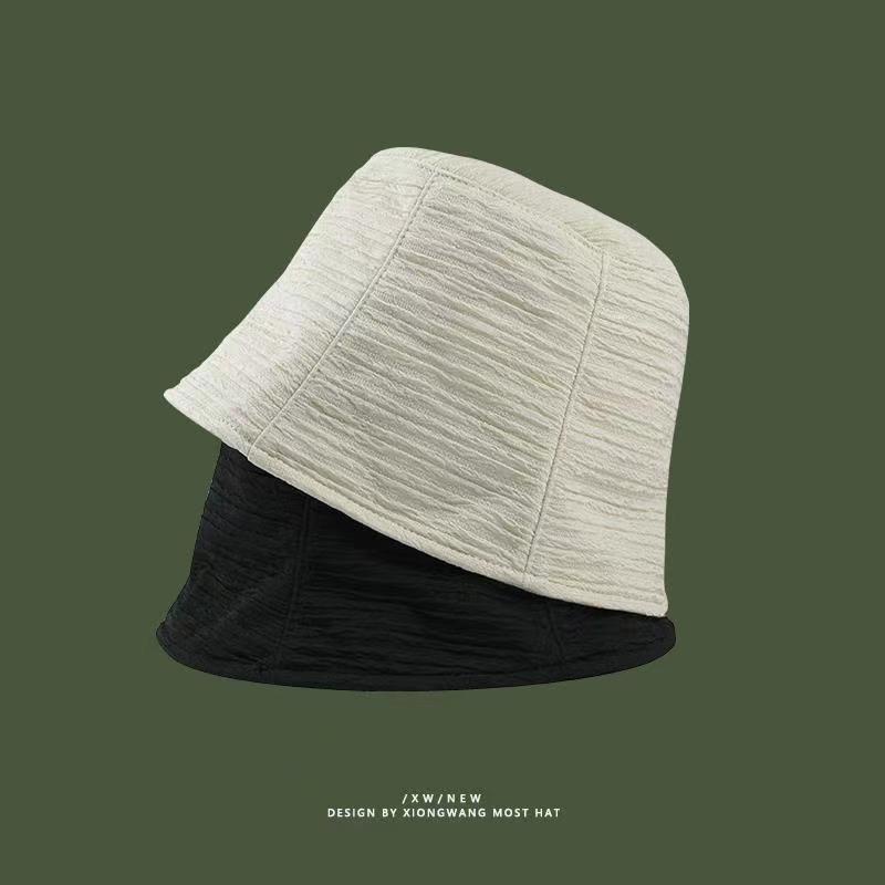 Topi Bucket Pria / Wanita Warna Polos Gaya Korea Untuk Musim Panas