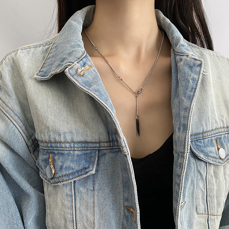 Square Brand Pendant Necklace Accessories Personality Hip Hop Clavicle Chain